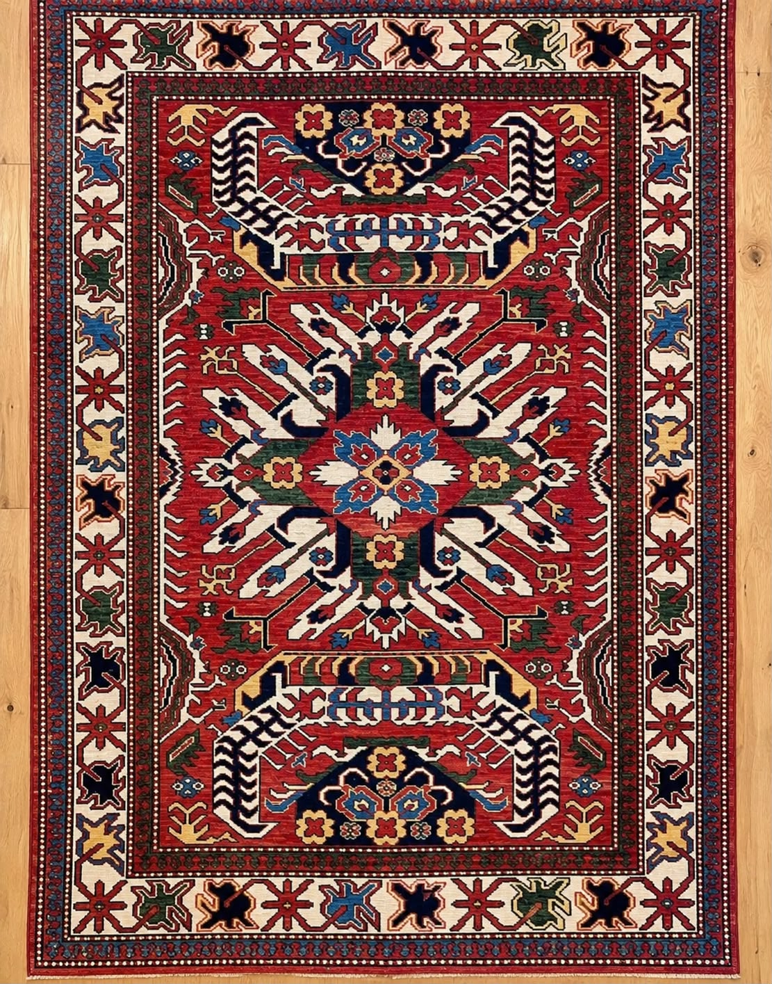 Antique Style Hand Knotted Afghan Wool Rug 3640 171 x 117cm