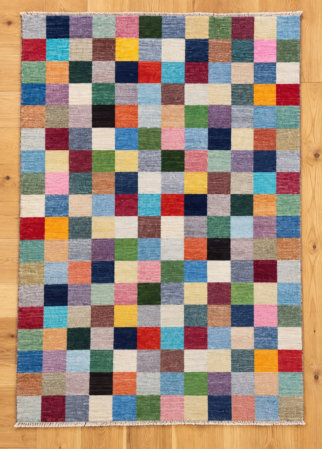 Rainbow Rug Hand-Knotted Afghan Wool Rug 4155 174 x 119cm