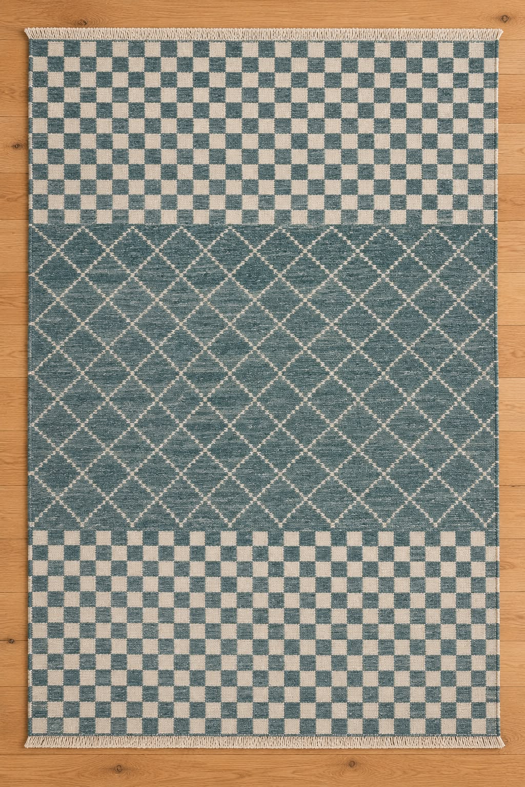 Morrocan Mosiac Hand-Knotted Afghan Wool Rug 3578 241 x 174cm