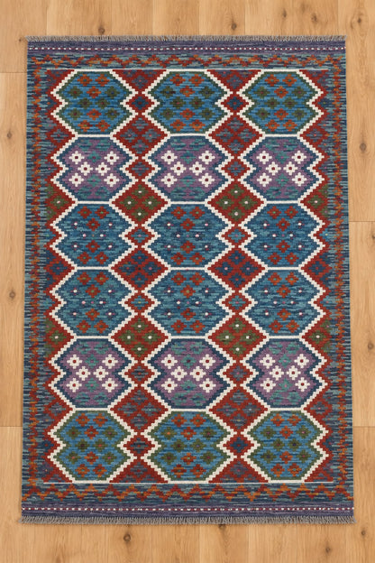 Mamiana Kelim Hand-Woven Afghan Wool Rug 5799 183 x 120cm
