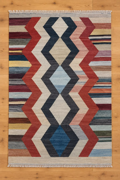 Fine Labijir Hand Woven Afghan Wool Rug 7000 200 x 151cm
