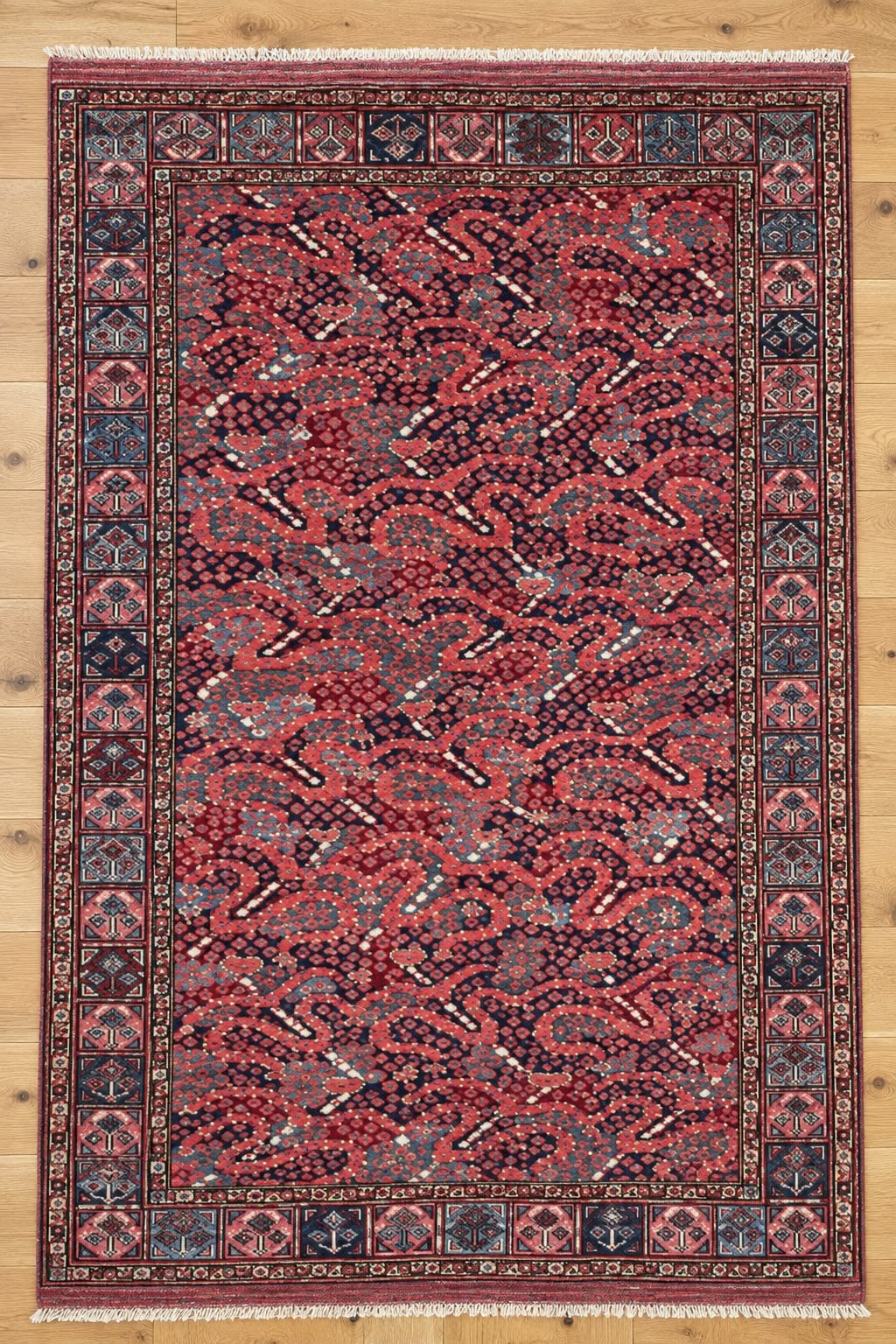 Antique Design Hand Knotted Afghan Wool Rug 4844 213 x 153cm