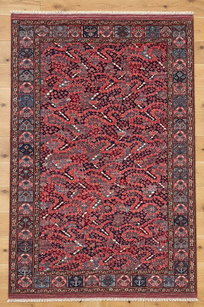 Antique Design Hand Knotted Afghan Wool Rug 4844 213 x 153cm