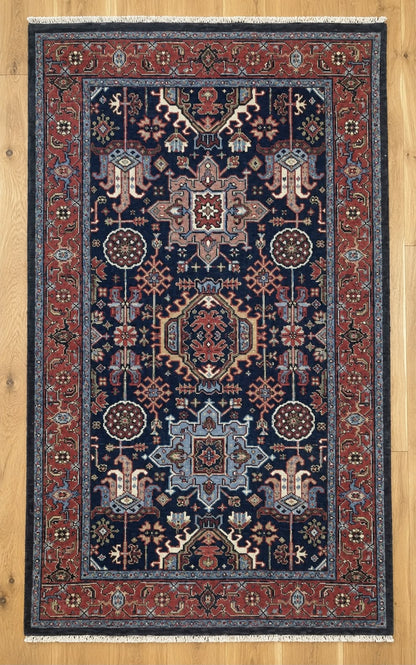 Kashi Design Hand Knotted Indian Wool Rug 11454 152 x 90cm