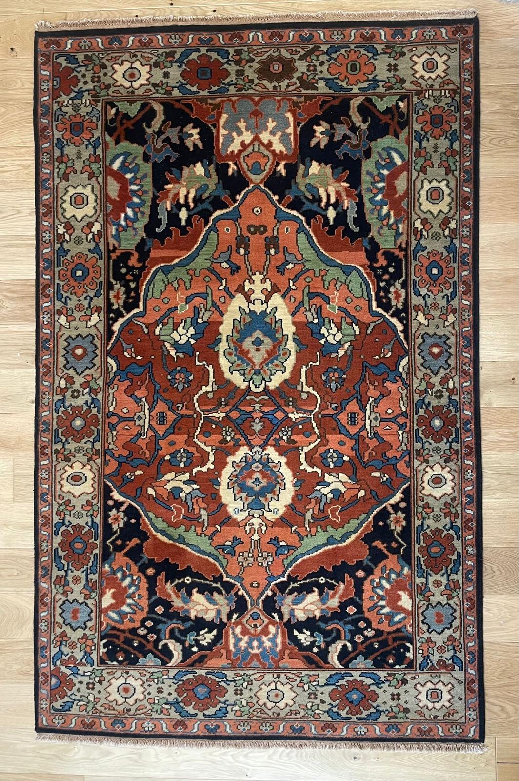 Persian Design Hand Knotted Indian Wool Rug AK10 204 x 130cm