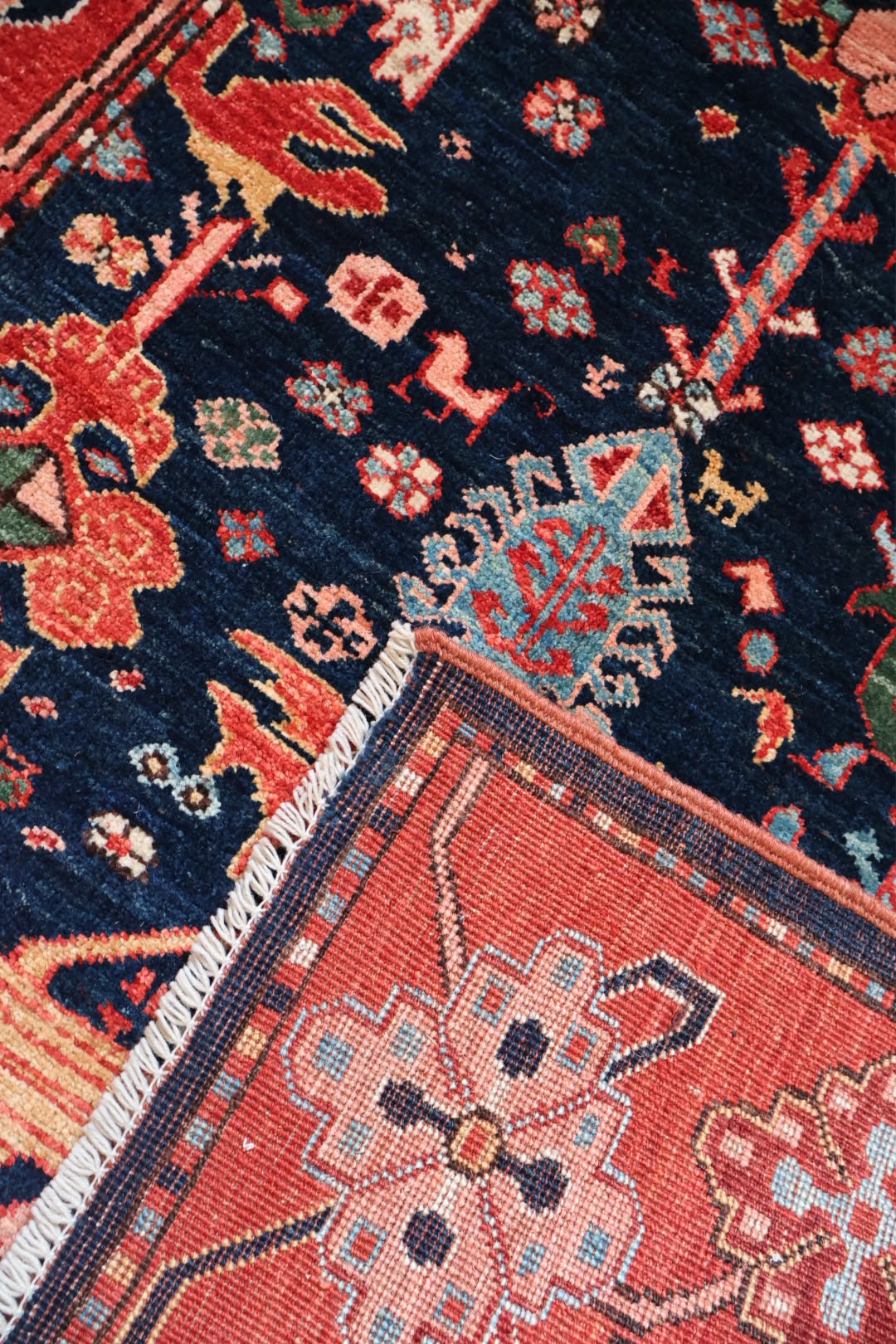 Traditonal Hand-Knotted Afghan Wool Rug 6186 157 x 105cm