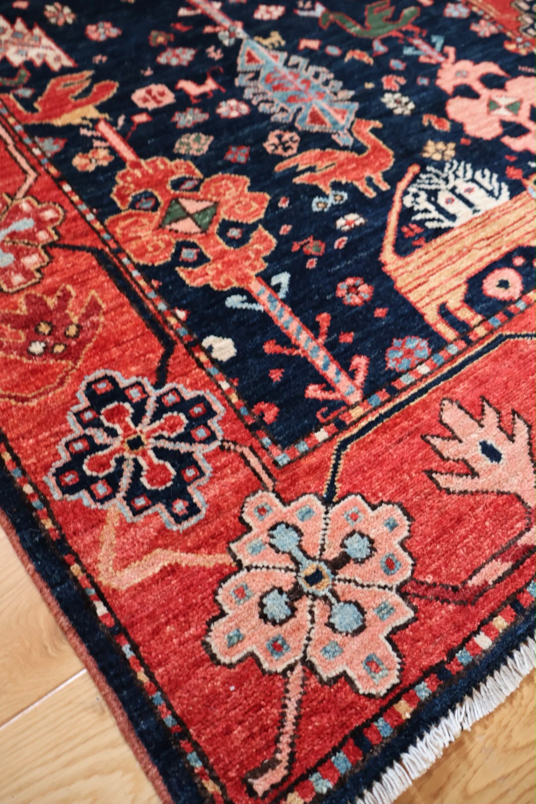 Traditonal Hand-Knotted Afghan Wool Rug 6186 157 x 105cm