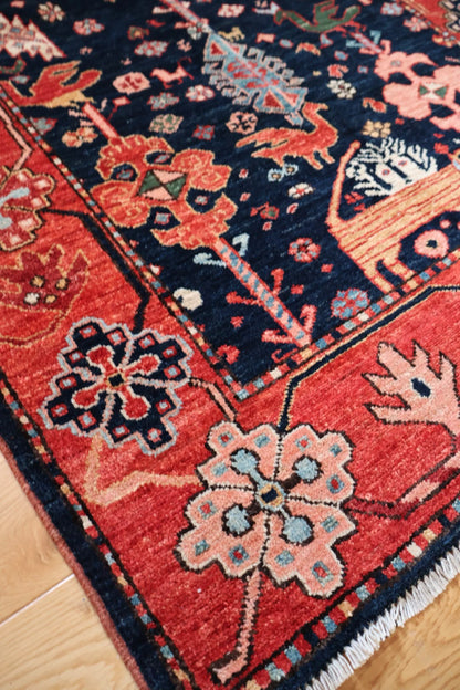 Traditonal Hand-Knotted Afghan Wool Rug 6186 157 x 105cm